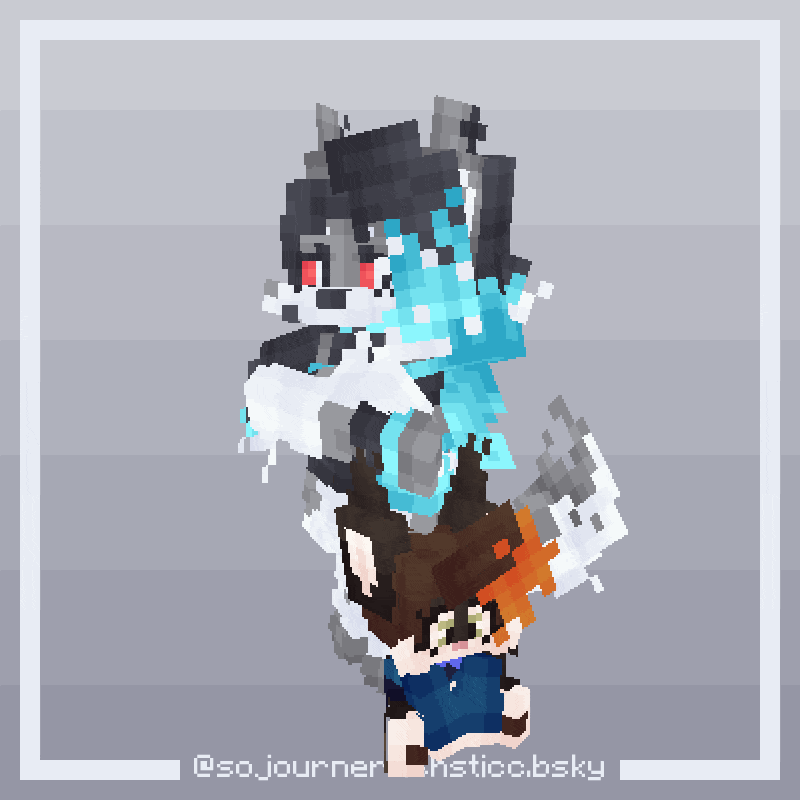 commission for @Alter_Ego262, with a plushie version of their sona